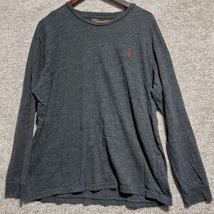 Polo Ralph Lauren Men’s Long Sleeve Grey Tee Shirt Size Large